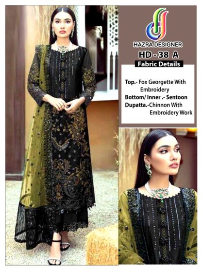 HAZRA DESIGNER HD 38 A PAKISTANI SUITS MANUFACTURER