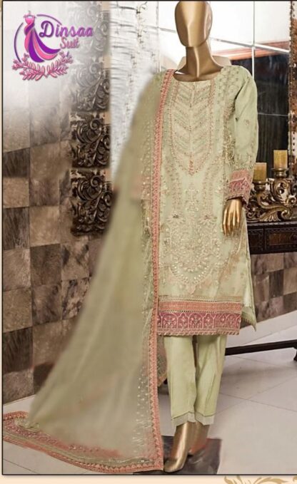 DINSAA DS 157 NOOR PAKISTANI SUITS IN SINGLE PIECE