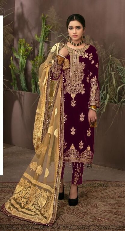 FEPIC ROSEMEEN D 5222 B VELVET PAKISTANI SUITS ONLINE SHOPPING