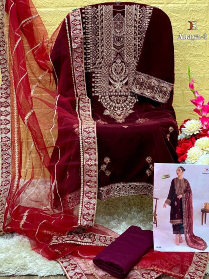 DEEPSY 1905 PAKISTANI VELVET SUITS WHOLESALER