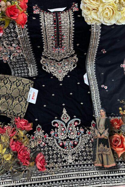 FEPIC ROSEMEEN D 5221 B PAKISTANI VELVET SUITS WHOLESALER