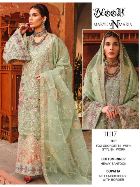 NOOR MARYUM N MARIA 1117 PAKISTANI SUITS SUPPLIER