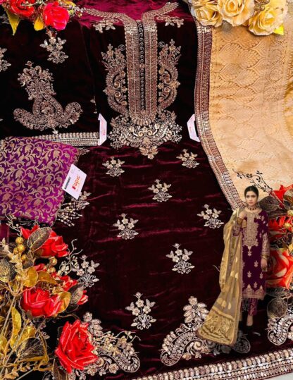 FEPIC ROSEMEEN D 5222 B VELVET PAKISTANI SUITS ONLINE SHOPPING - Image 2