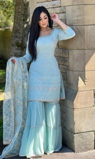 THE LIBAS COLLECTION SR 1453 SKY BLUE PLAZO SUIT FOR GIRLTHE LIBAS COLLECTION SR 1453 SKY BLUE PLAZO SUIT FOR GIRL