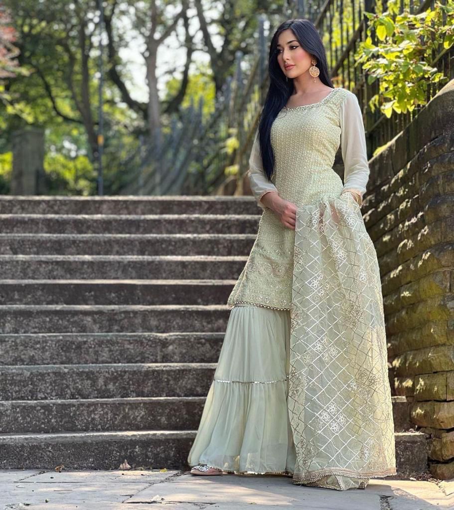 Pakistani Women Salwar Kameez Indian Designer Dress Wedding Women Plazzo  Suit | eBay