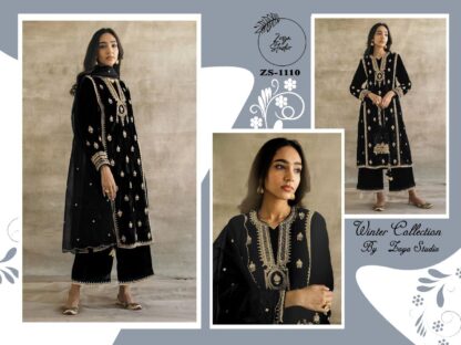 ZOYA STUDIO ZS 1110 BLACK WINTER SINGLE PAKISTANI KURTI ONLINE