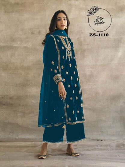 ZOYA STUDIO ZS 1110 NEVY BLUE WINTER PAKISTANI KURTI