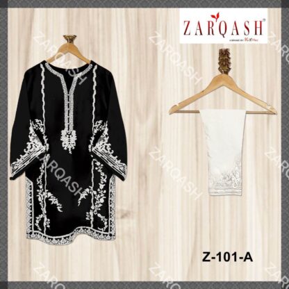 ZARQASH 101 A BLACK PAKISTANI KURTI DESIGNER