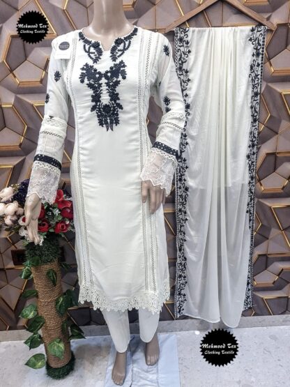 MEHMOOD TEX VOL 18 WHITE READTMADE PAKISTANI KURTI