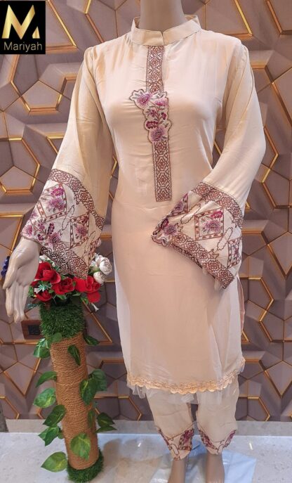 IZNIK 33 D CHOC0LATE READYMADE PAKISTANI KURTI FOR WOMEN
