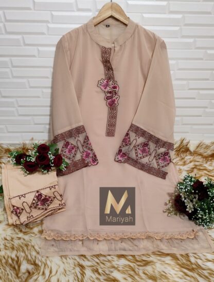 IZNIK 33 D CHOC0LATE READYMADE PAKISTANI KURTI FOR WOMEN - Image 2