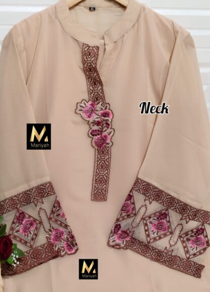 IZNIK 33 D CHOC0LATE READYMADE PAKISTANI KURTI FOR WOMEN - Image 3