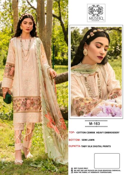 MUSHQ M 163 PAKISTANI SUIT AT BEST PRICE