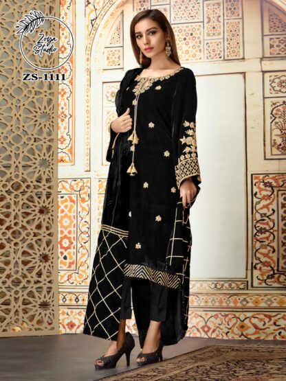 ZOYA STUDIO ZS 1111 BLACK PAKISTANI SALWAR KAMEEZ ONLINE