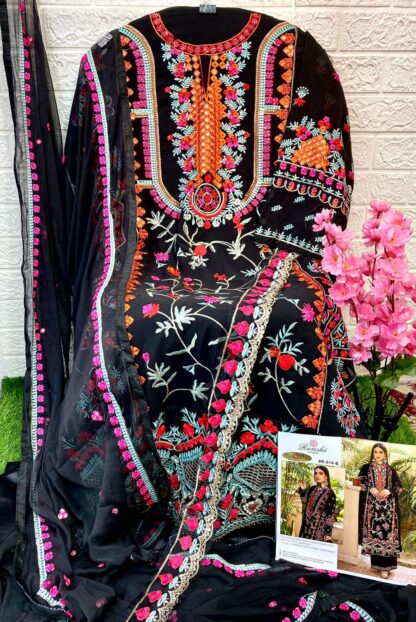 RAMSHA R 514 B BLACK PAKISTANI SUITS WHOLESALER