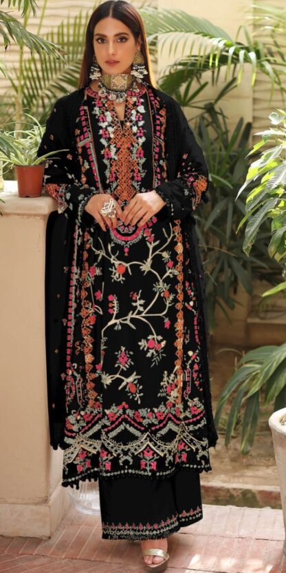 RAMSHA R 514 B BLACK PAKISTANI SUITS WHOLESALER