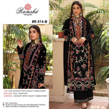 RAMSHA R 514 B BLACK PAKISTANI SUITS WHOLESALER