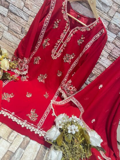 DEEPSY D 260 RED READYMADE PAKISTANI KURTI ONLINE - Image 2