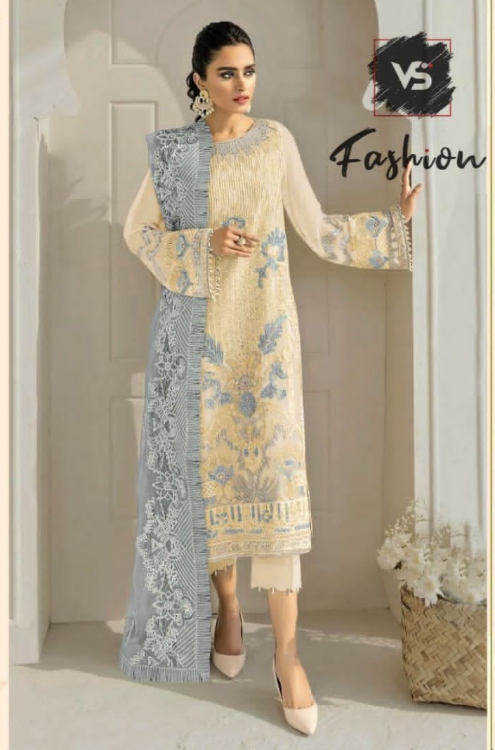 Buy Pakistani Suits - Pale Brown Pearl Embroidery Pakistani Pant Suit