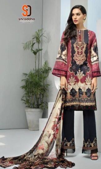 SHRADDHA DESIGNER 1001 MARJAAN REMIX COTTON PAKISTANI SUITSHRADDHA DESIGNER 1001 MARJAAN REMIX COTTON PAKISTANI SUIT