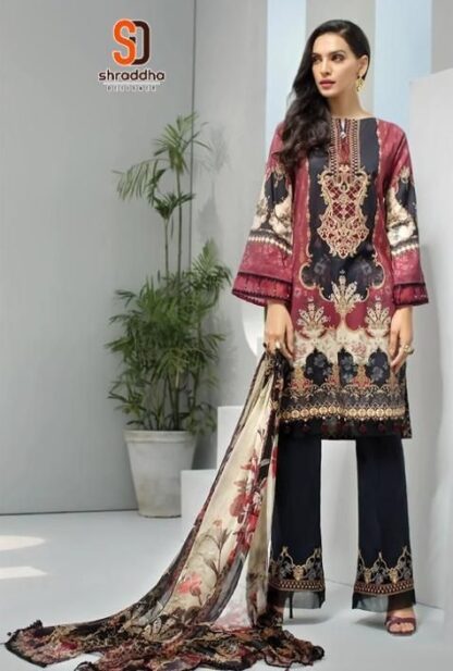 SHRADDHA DESIGNER 1001 MARJAAN REMIX COTTON PAKISTANI SUIT