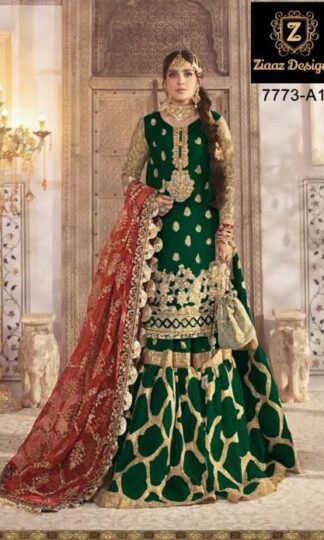 ZIAAZ DESIGNS 7773 A1 GREEN MARIAB MBROIDERED PAKISTANI SUITS ONLINEZIAAZ DESIGNS 7773 A1 GREEN MARIAB MBROIDERED PAKISTANI SUITS ONLINE