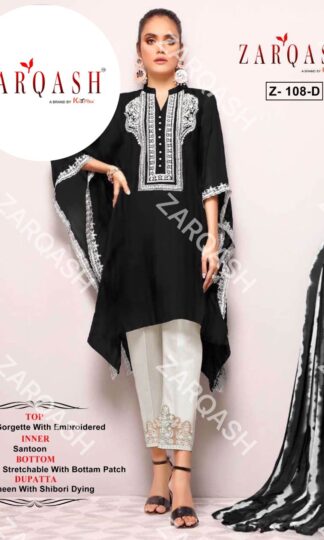 ZARQASH Z 108 D BLACK KAFTAN DESIGNER PAKISTANI KURTI ONLINEZARQASH Z 108D BLACK KAFTAN DESIGNER PAKISTANI KURTI ONLINE