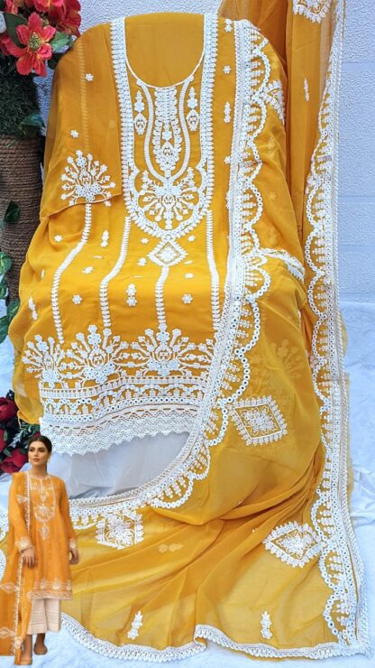 THE LIBAS COLLECTION 1001 A YELLOW PAKISTANI SUIT AT BEST PRICE - Image 2