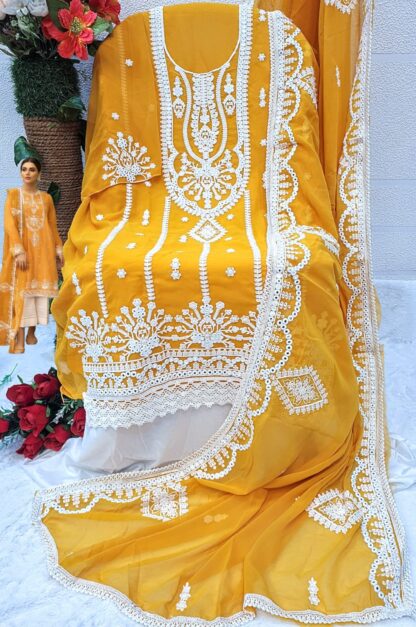 THE LIBAS COLLECTION 1001 A YELLOW PAKISTANI SUIT AT BEST PRICE - Image 3