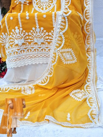 THE LIBAS COLLECTION 1001 A YELLOW PAKISTANI SUIT AT BEST PRICE - Image 4