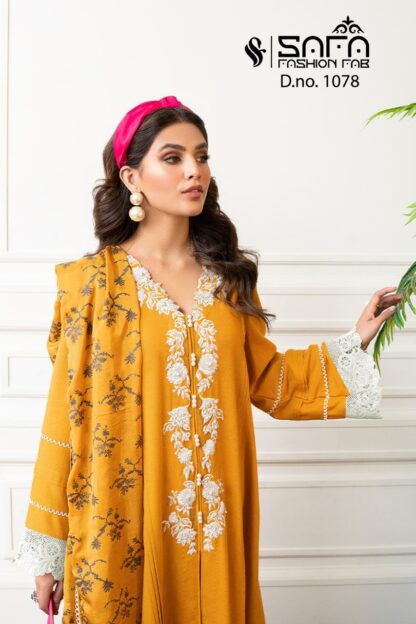 SAFA FASHION 1078 YELLOW PAKISTANI KURTIS ONLINE SALE - Image 3