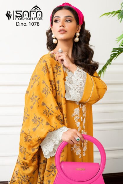 SAFA FASHION 1078 YELLOW PAKISTANI KURTIS ONLINE SALE - Image 4