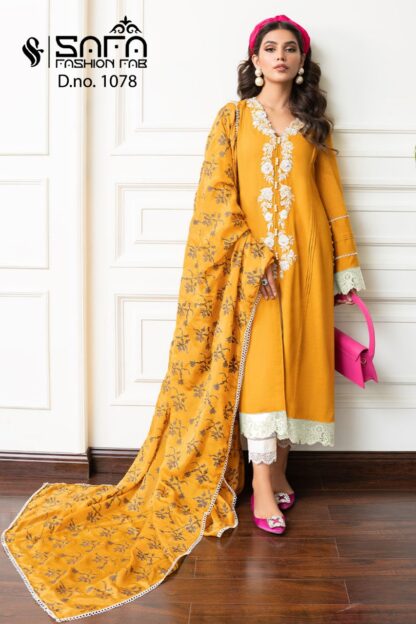 SAFA FASHION 1078 YELLOW PAKISTANI KURTIS ONLINE SALE