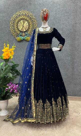 THE LIBAS COLLECTION NSR 680 BLUE PARTY WEAR GOWN ONLINETHE LIBAS COLLECTION NSR 680 BLUE PARTY WEAR GOWN ONLINE