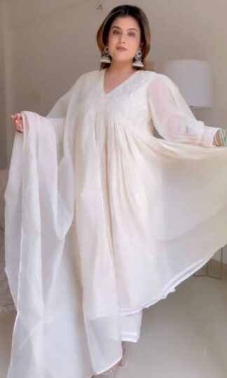 THE LIBAS COLLECTION KD 1108 WHITE TOP PANT WITH DUAPTTA FOR WOMENTHE LIBAS COLLECTION KD 1108 WHITE TOP PANT WITH DUAPTTA FOR WOMEN