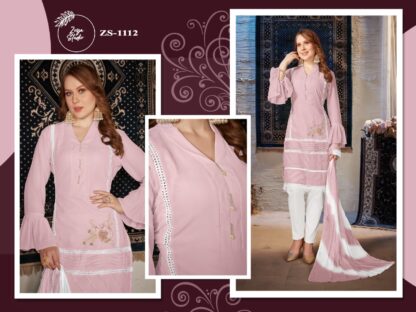 ZOYA STUDIO ZS 1112 PEACH PAKISTANI KURTI DESIGNER