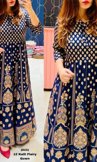 THE LIBAS COLLECTION 2431 BLUE JAIPURI DIGITAL PRINTED GOWNTHE LIBAS COLLECTION 2431 BLUE JAIPURI DIGITALPRINTED GOWN
