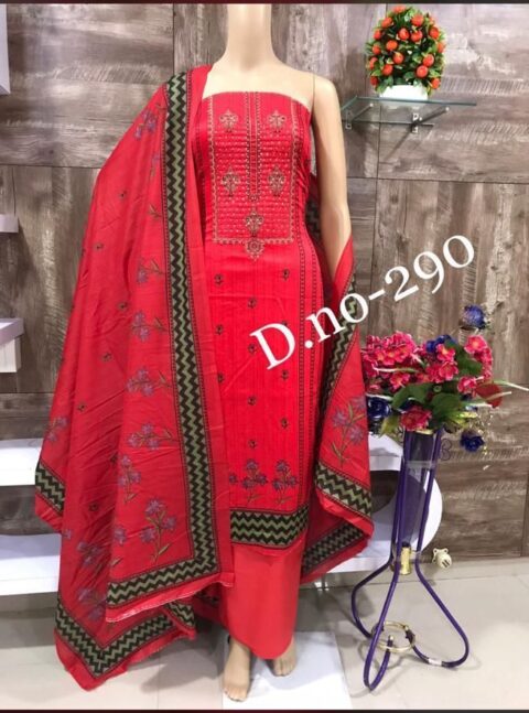 THE LIBAS COLLECTION 290 RED COTTON SUITS FOR WOMEN