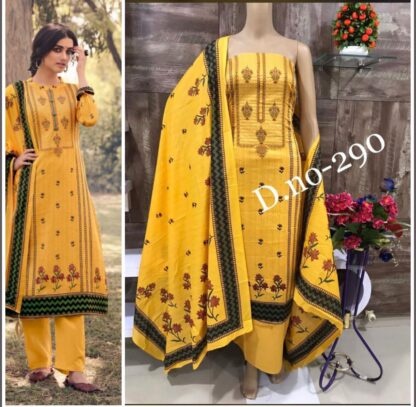 THE LIBAS COLLECTION 290 YELLOW COTTON EMBROID SUITS