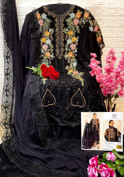 MUSHQ M 173 BLACK PAKISTANI SUITS FOR LADIES