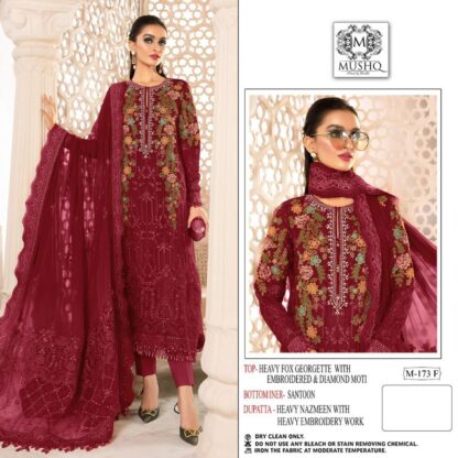 MUSHQ M 173 RED PAKISTANI SALWAR SUITS ONLINE