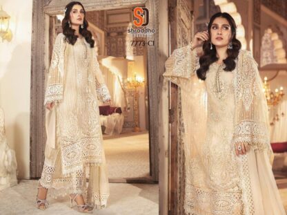 MUSHQ SD 7773 CI WHITE PAKISTANI SALWAR KAMEEZ AT BEST PRICE