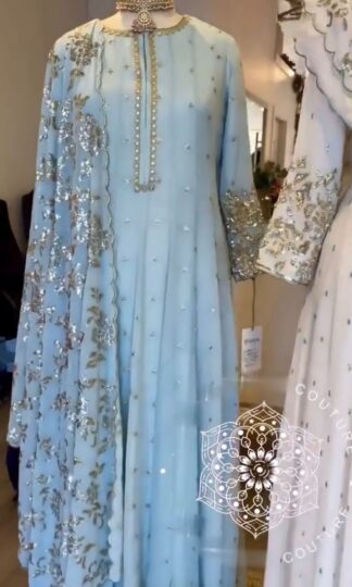 THE LIBAS COLLECTION 1491 SKY BLUE PARTY WEAR GOWN FOR WOMENTHE LIBAS COLLECTION 1491 SKY BLUE PARTY WEAR GOWN FOR WOMEN