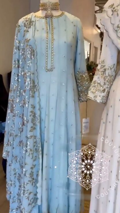 THE LIBAS COLLECTION 1491 SKY BLUE PARTY WEAR GOWN FOR WOMEN