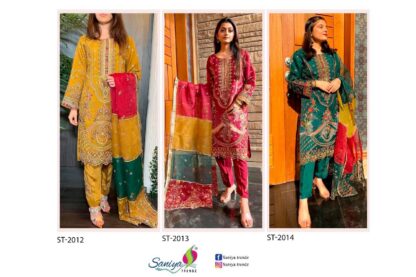 SANIYA TRENDZ ST 2012 DESIGNER PAKISTANI SUIT WITH PRICE