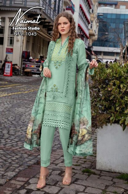 NAIMAT FASHION STUDIO NFS 1045 BERRY GREEN PAKISTANI KURTI FOR WOMEN