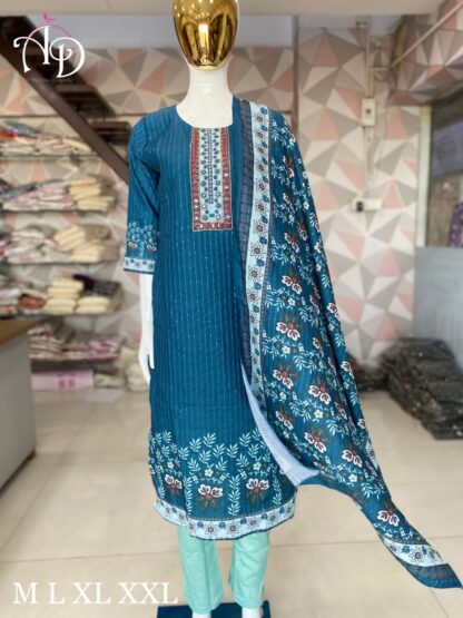 THE LIBAS COLLECTION BLUE CHANDERI SILK KURTI ONLINE