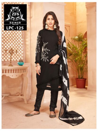 ZAINAB FASHION LPC 125 BLACK PAKISTANI KURTI MANUFACTURER