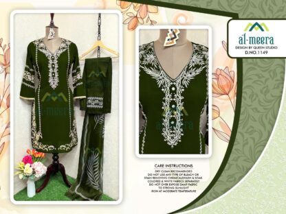 AL MEERA 1149 MEHENDI READYMED PAKISTANI KURTI ONLINE SUPPLIER