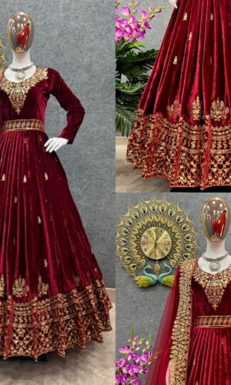 THE LIBAS COLLECTION NSR 686 MAROON GOWN FOR LADIESTHE LIBAS COLLECTION NSR 686 MAROON GOWN FOR LADIES